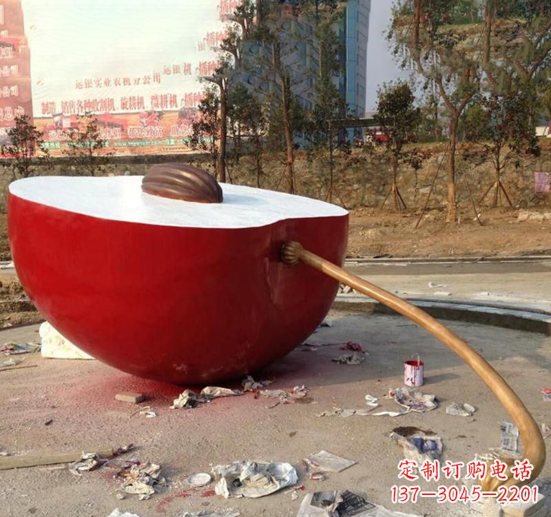 大同不锈钢苹果雕塑美丽与现代的融合