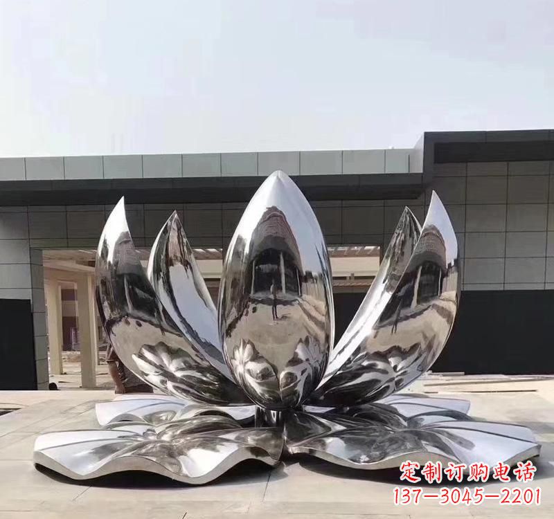 大同不锈钢现代镜面荷花雕塑精美绝伦