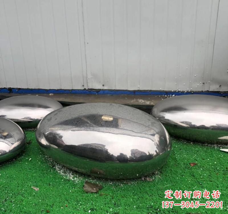 大同不锈钢现代艺术鹅卵石雕塑