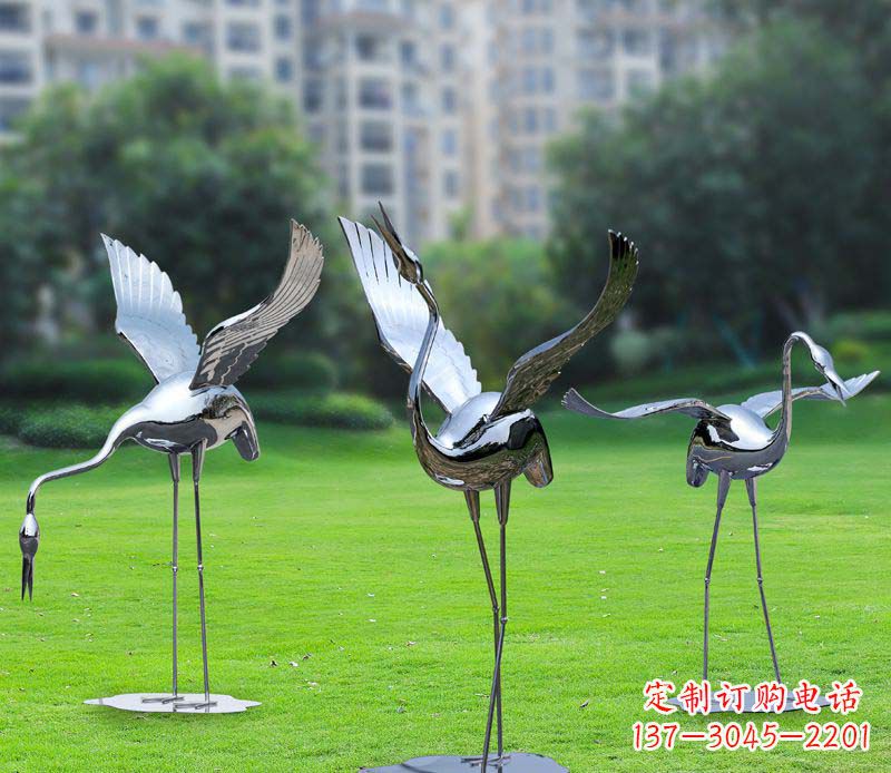 大同不锈钢仙鹤雕塑展现传统文化风采