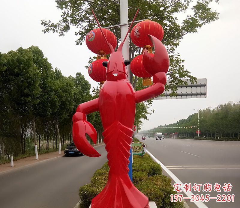 大同不锈钢小龙虾景观雕塑