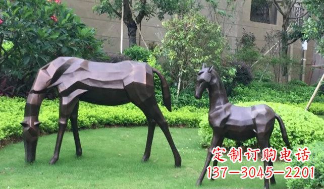 大同不锈钢小马园林景观雕塑