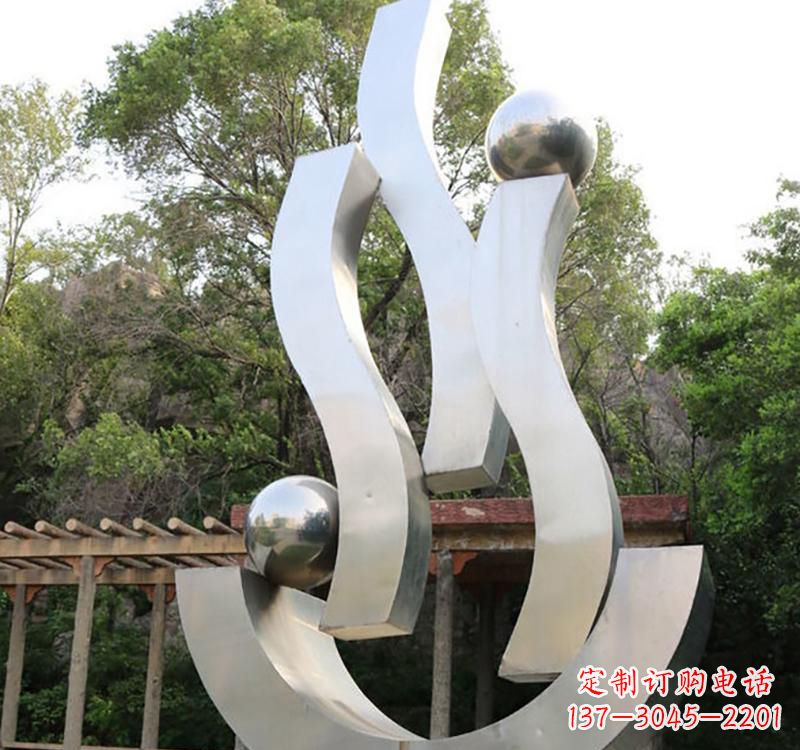 大同不锈钢小区s型飘带雕塑