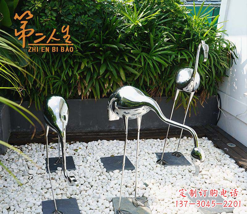 大同不锈钢仙鹤雕塑象征着吉祥和美景