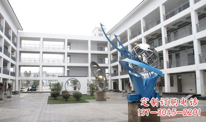 大同不锈钢地球雕塑缔造美丽的校园