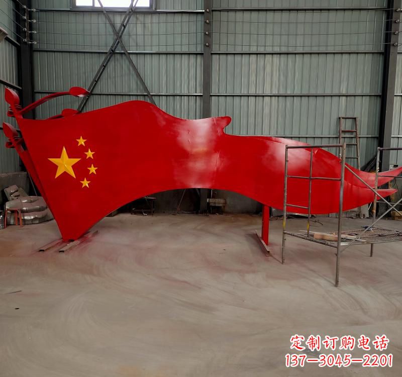 大同不锈钢校园党旗雕塑传承红色基因