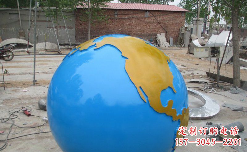 大同不锈钢校园地球雕塑 (2)