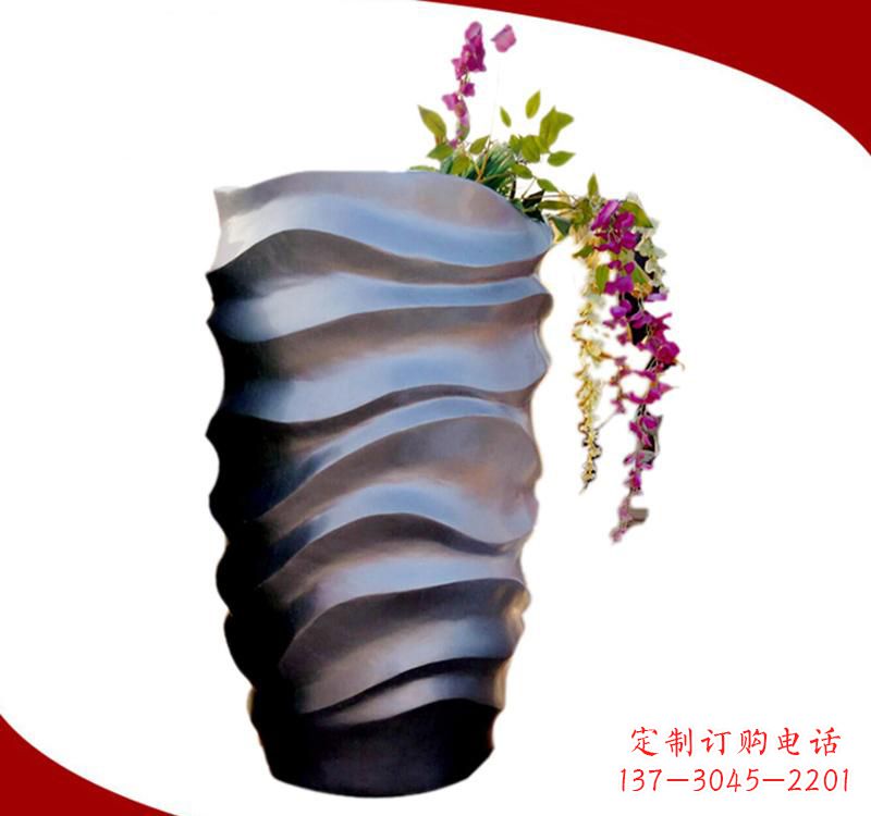 大同不锈钢校园景观花盆雕塑美化校园环境