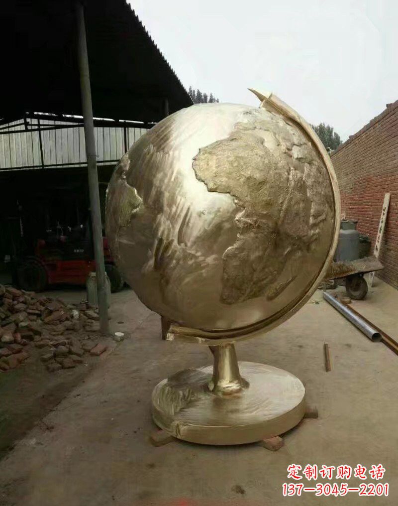 大同不锈钢地球仪雕塑象征地球家园