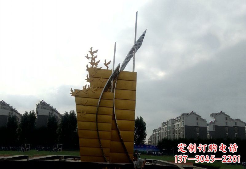 大同不锈钢校园帆船雕塑引领新时代