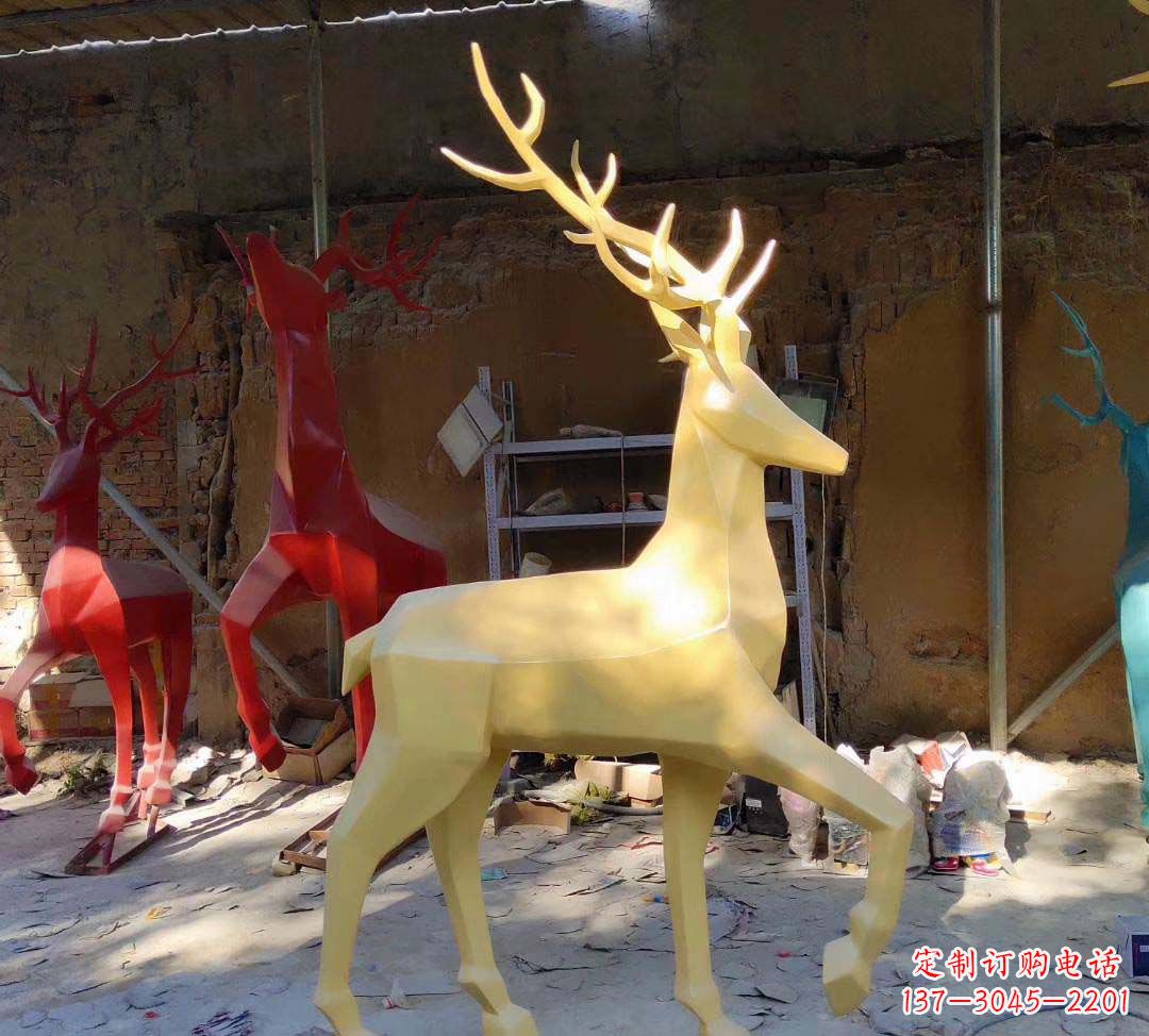 大同新款仿真不锈钢小鹿雕塑