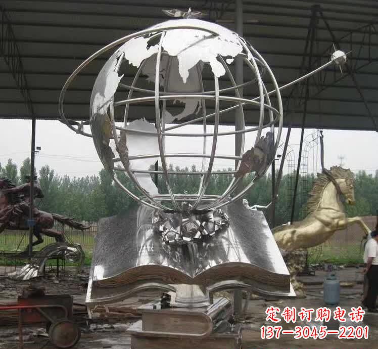 大同不锈钢地球仪雕塑精美的自然之美