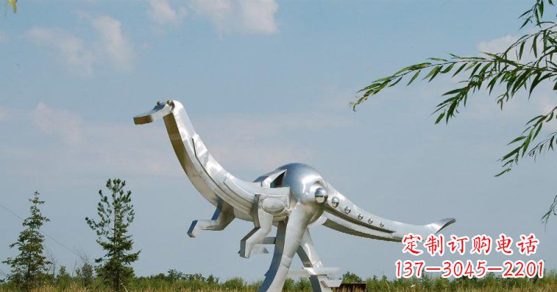 大同不锈钢鸭嘴龙雕塑传递自然之美