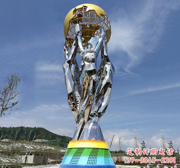 大同不锈钢艺术地球仪雕塑精美的艺术装置