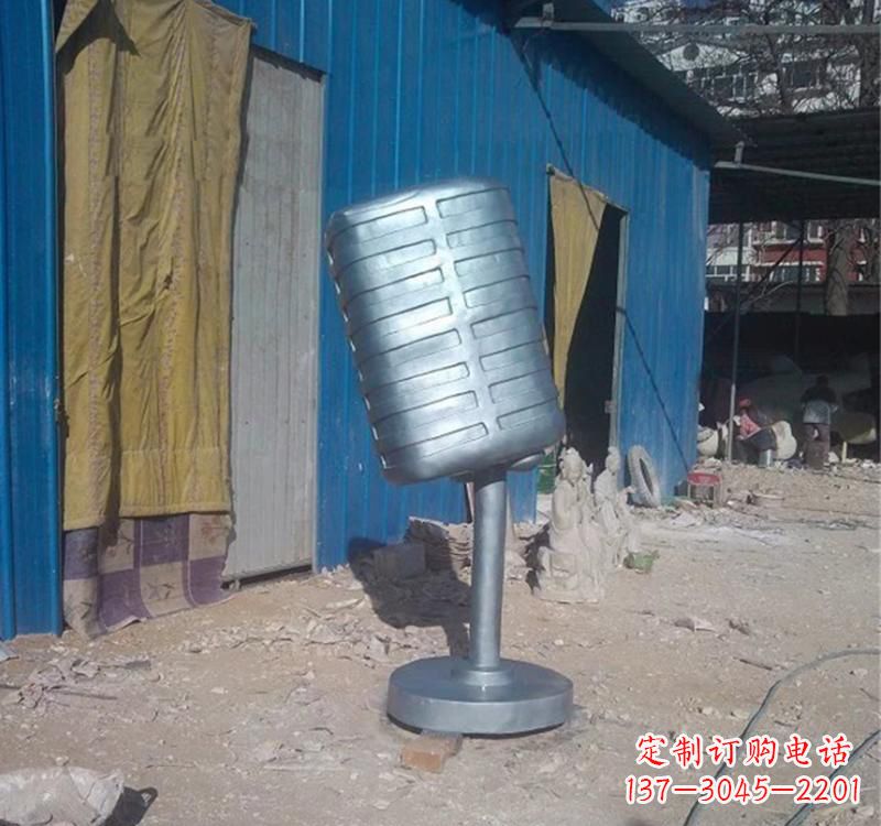 大同不锈钢艺术话筒雕塑——传承精神文化