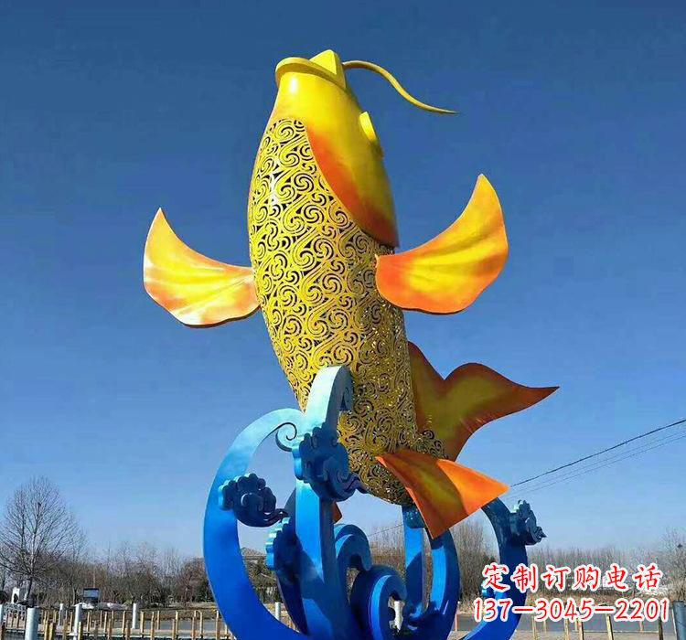 大同不锈钢艺术鲤鱼雕塑