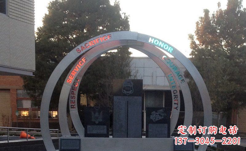 大同不锈钢艺术门圆环雕塑——精美绝伦