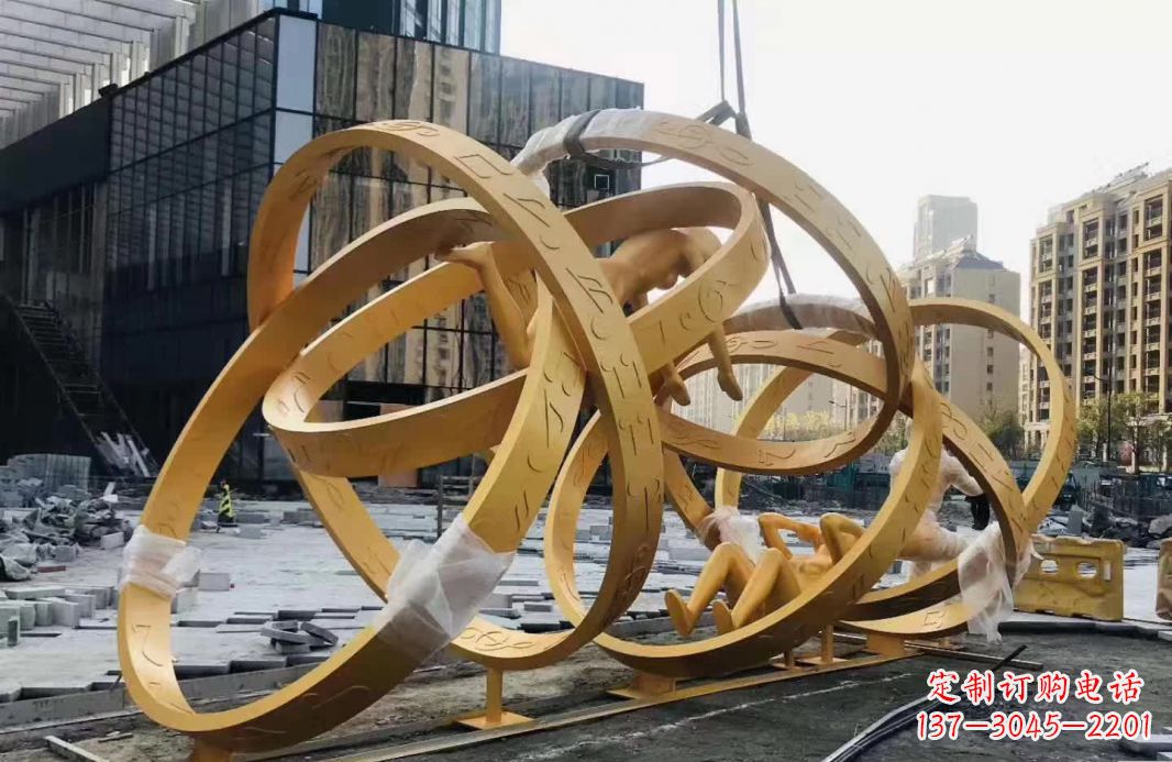 大同不锈钢音符运动人物雕塑艺术融合音乐