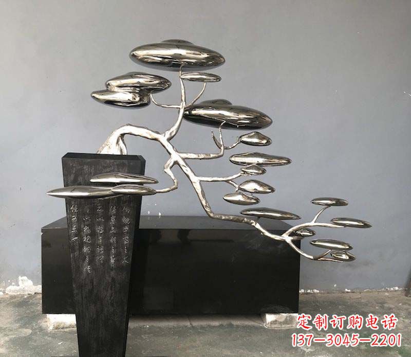 大同不锈钢迎客松雕塑雕塑带来的美丽