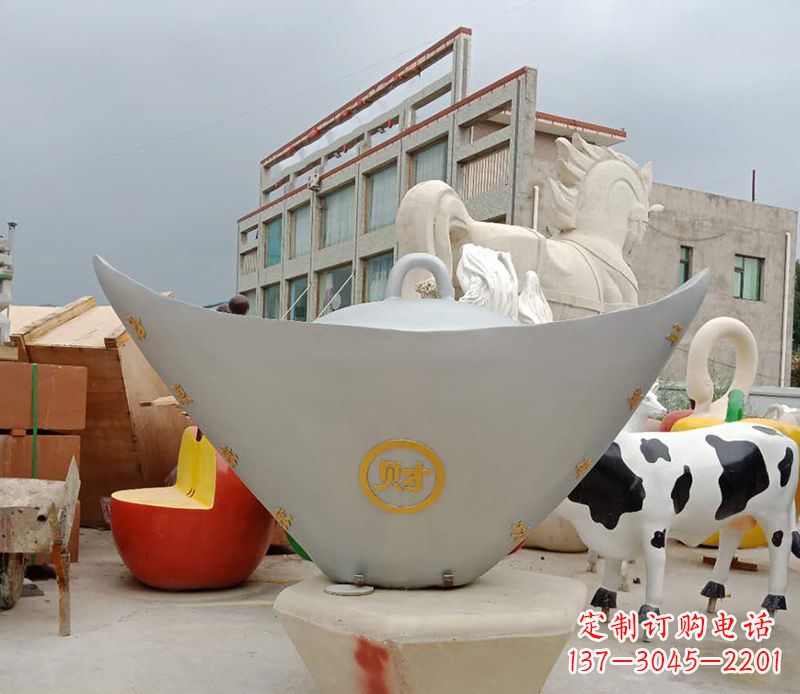 大同不锈钢元宝雕塑精美而珍贵