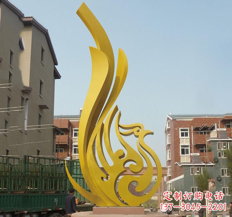 大同不锈钢园林凤凰雕塑