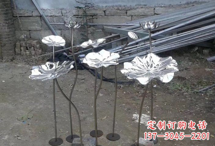大同不锈钢园林荷花荷叶雕塑