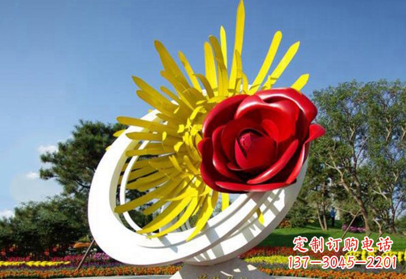 大同不锈钢玫瑰花雕塑——给城市景观带来美丽