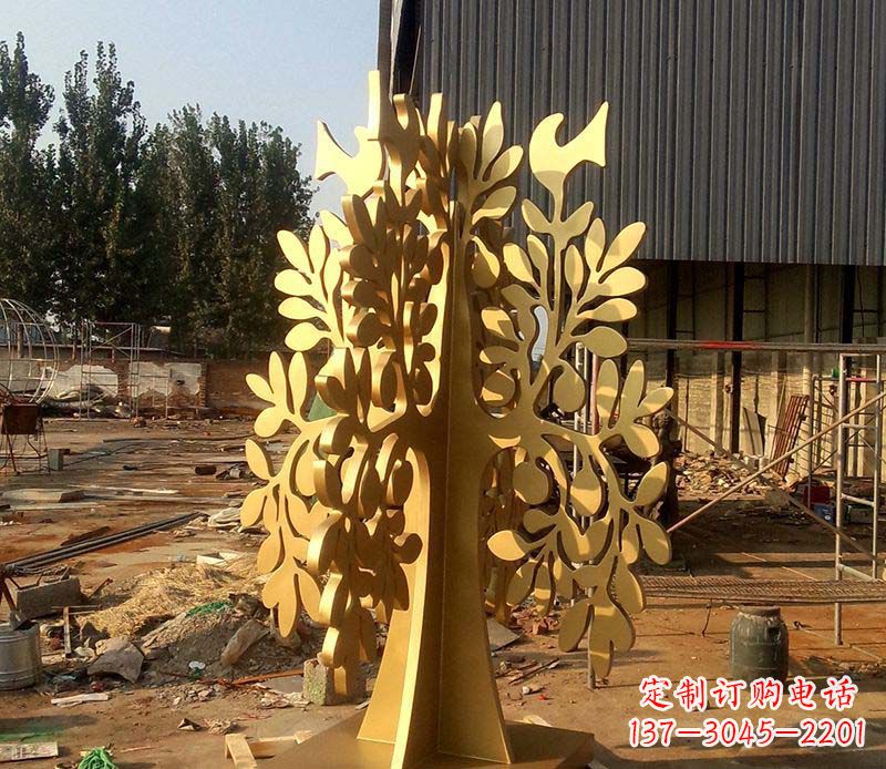 大同不锈钢树叶雕塑艺术的精美表现