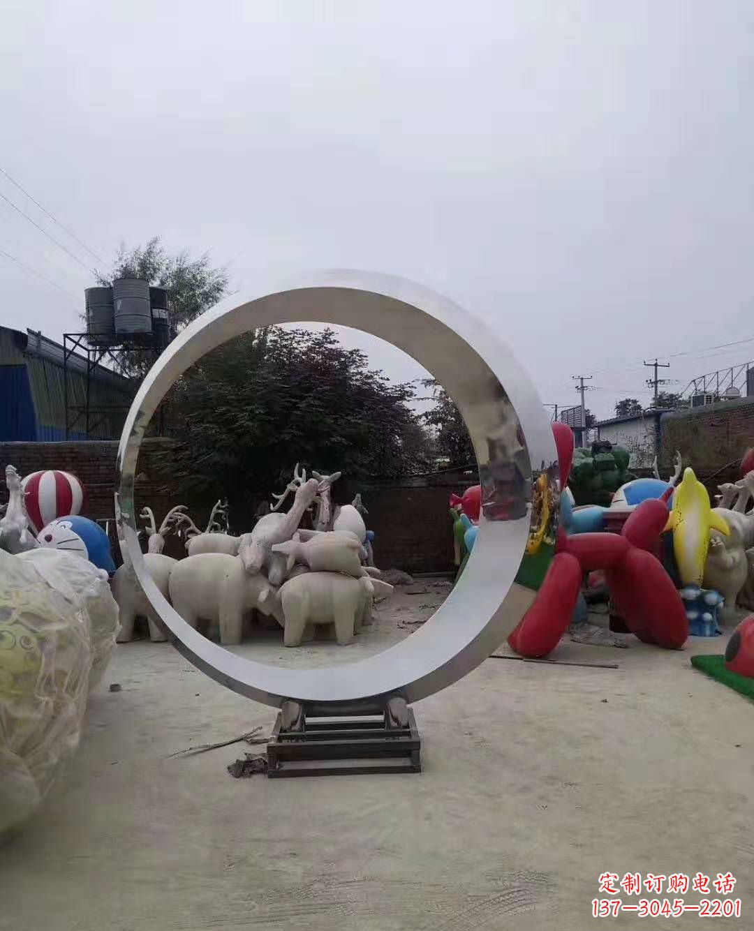大同不锈钢圆环雕塑,点缀环境美景