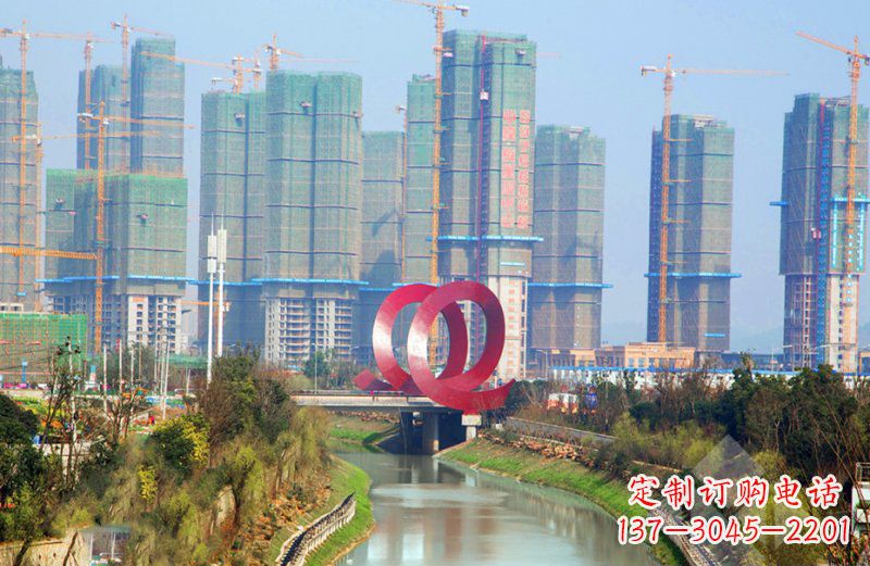 大同精美不锈钢圆环雕塑