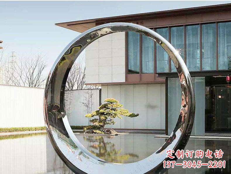 大同不锈钢月亮摆件雕塑