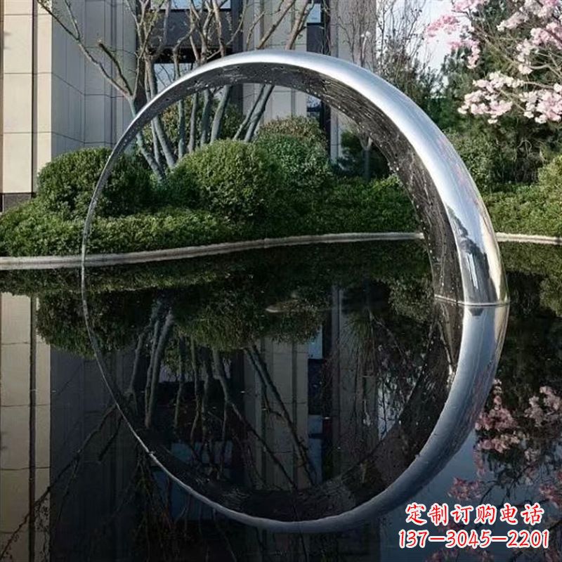 大同不锈钢月亮雕塑璀璨照亮夜空