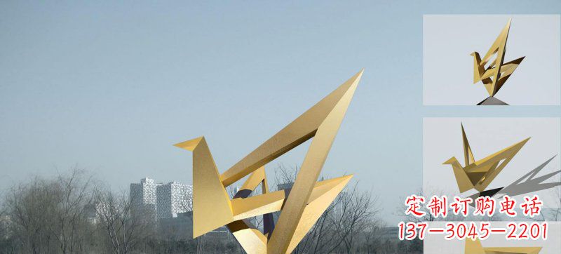 大同不锈钢仙鹤雕塑灵动的艺术符号
