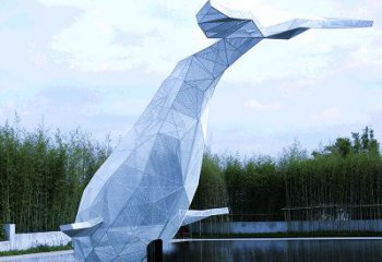 大同大型公园景区园林动物景观雕塑不锈钢网格鲸鱼