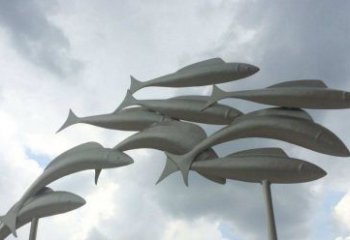 大同不锈钢鱼群动物雕塑