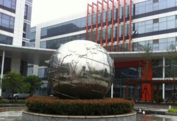 大同不锈钢圆球地球雕塑描绘地球的美丽