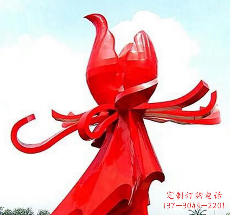 大同不锈钢玫瑰雕塑，传递爱与和平