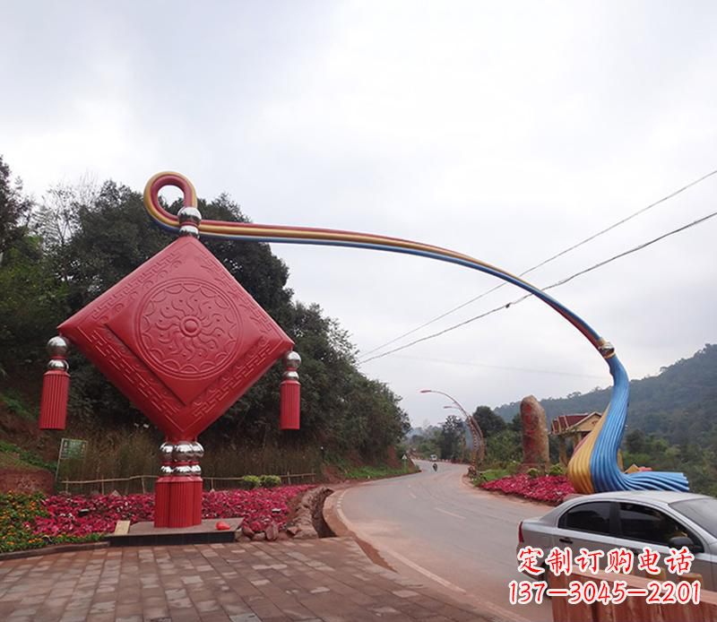 大同不锈钢拱门雕塑精致的现代艺术