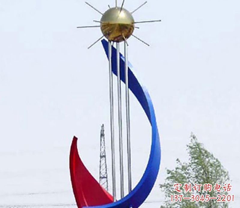 大同流动的美——不锈钢飘带雕塑