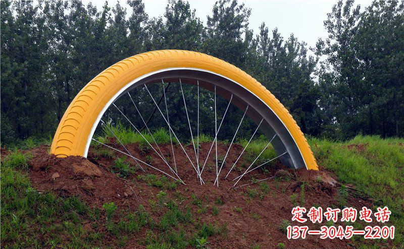 大同不锈钢自行车雕塑——景观美化的象征