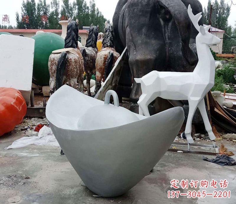 大同财源滚滚不锈钢元宝雕塑