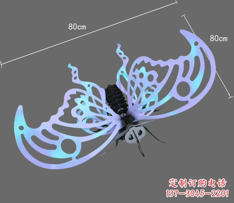 大同彩绘不锈钢蝴蝶雕塑宛如梦幻般的艺术之作