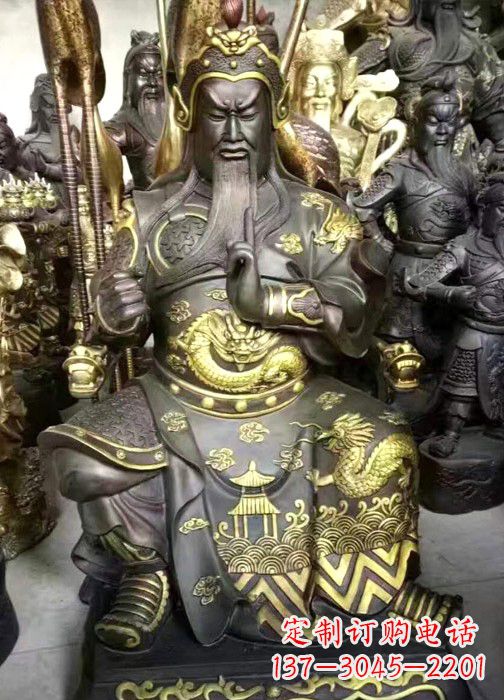 大同彩绘关公神像