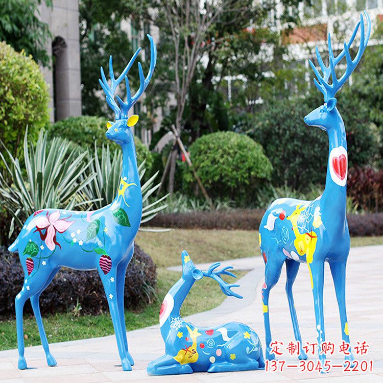 大同精美绝伦的动物雕塑——玻璃钢彩绘鹿