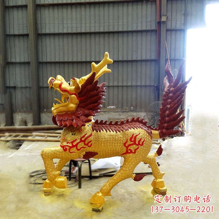 大同精美麒麟铜雕塑