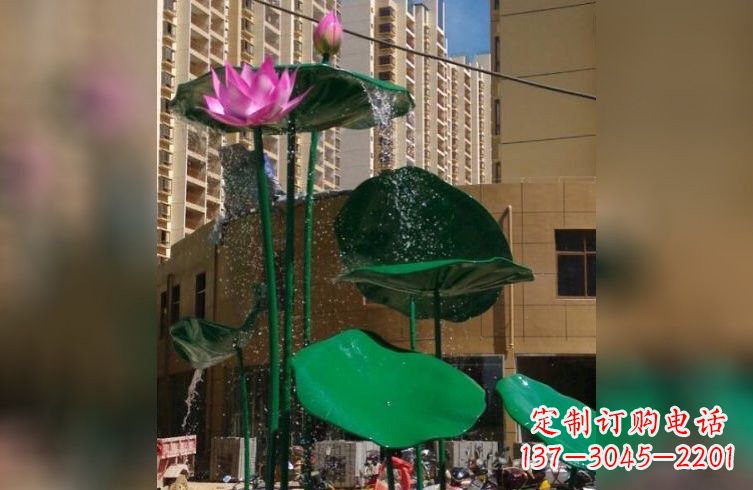 大同彩色不锈钢荷花雕塑美丽而富有寓意