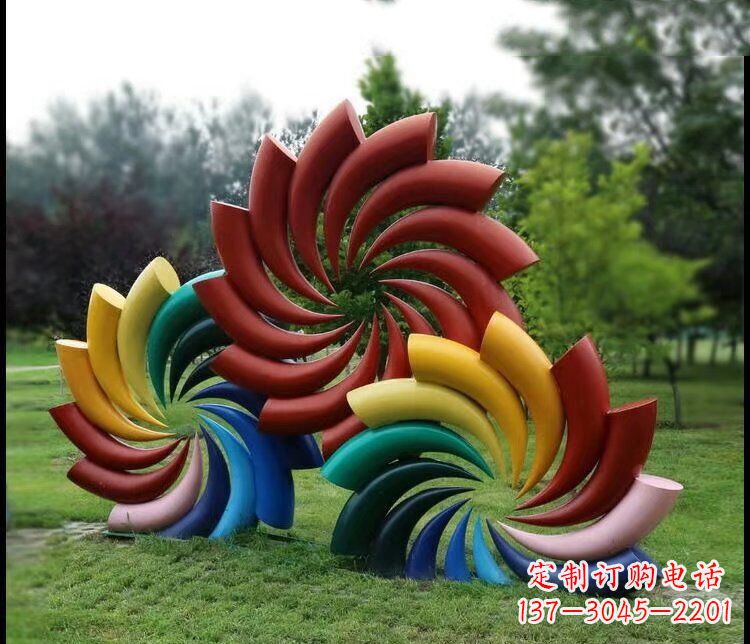 大同彩色不锈钢风车雕塑