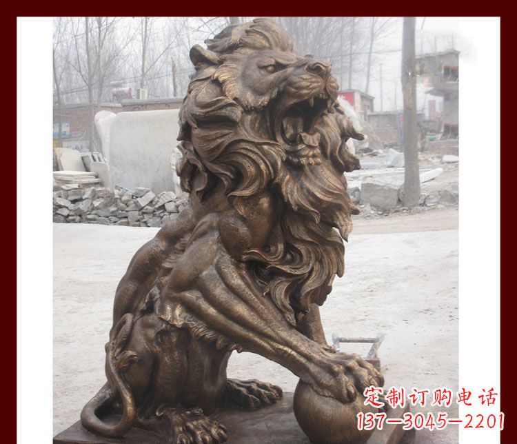 大同传统工艺——踩球欧式狮子铜雕