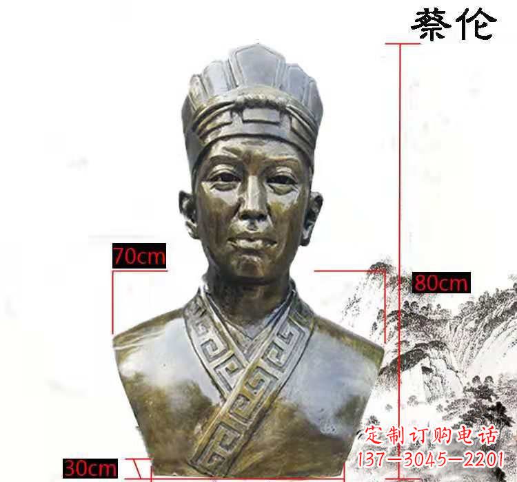 大同蔡伦头像铜雕