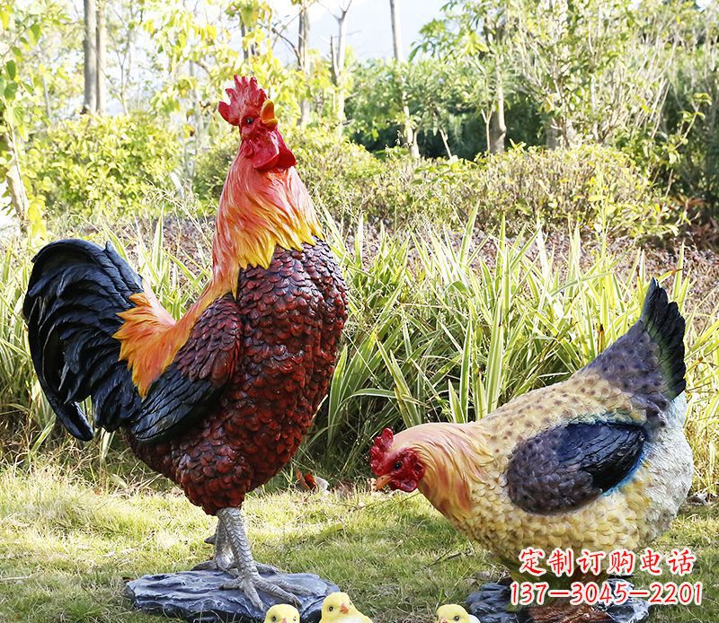 大同公鸡雕塑完美的绿化环境装饰